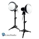LimoStudio 2 Sets of 18W LED Photography Table Top Photo Studio Lighting Kit with Energy Saving Light Bulb and Light Stand Tripod, AGG1077
