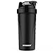 JOYSHAKER BPA Free water bottle 17oz/24oz/85oz shaker bottles,Gallon Water Bottle With time Marker,Kis Big Bottle Jug (Black, 24oz) (Black, 24oz)