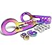Konkord Performance Neo Chrome Aluminum Front & Rear Racing Tow Hook Kit TH1003-NEO