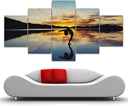 Peinture Sur Toile Danse Sous Le Coucher Du Soleil 5 Pièces