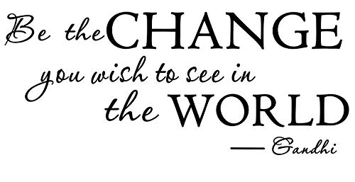LUCKKYY Inspirational Wall Decals Quotes,Word Wall Sticker Quotes,Motivational Wall Decal,Family Inspirational Wall Art Sticker (Be Change-Black)
