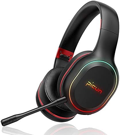 SLuB Bluetooth Headphones Over Ear Game Wireless/Wired/TF with Mic 60H Play Time Hi-Fi Deep Bass HD Stereo Sports Active Noise Cancelling Foldable Headset for Cell Phone/PC