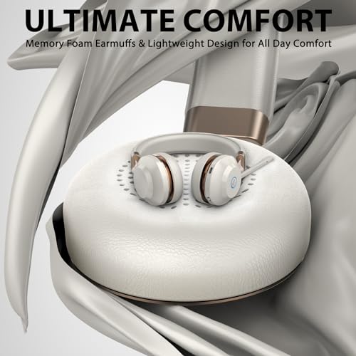Wireless Headphones with Mic, Bluetooth Headset with Microphone Noise Canceling & Charging Base, Wireless Headset with Microphone Mute for PC/Teams/Zoom/Call Centers/Smartphones