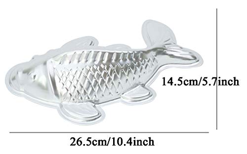 WJSYSHOP 10 Inch Fish Carp Shaped Aluminum 3D Cake Mold Baking Mould Tin Cake Pan - Fish - Thumbnail 3