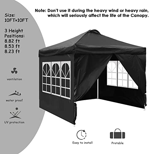SUNADCOCOS Pop Up Canopy Tent 10X10, Portable Folding Instant Canopy