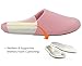 UltraIdeas Comfort Knitted Cotton Slippers for Men and Women Washable Flat Closed Toe Ultra Lightweight Indoor Shoes with Non-Slip Sole (M /7-8 B(M) US, Pink)