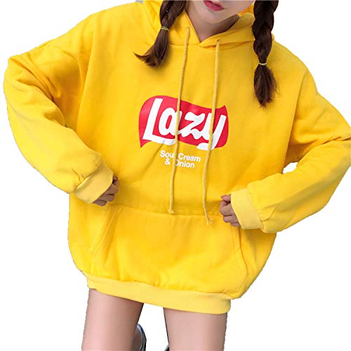 Lazy hoodie yellow Clearance