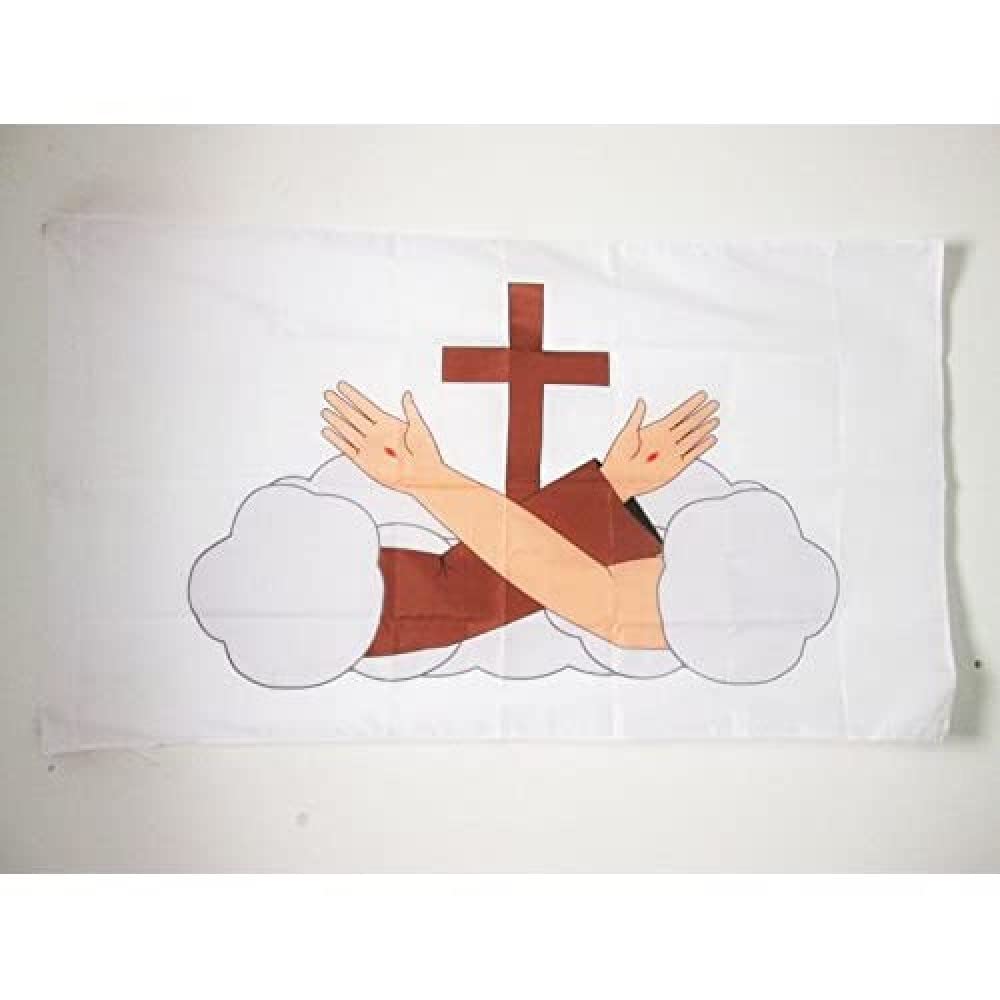 AZ FLAG - Franciscan OFM Flag - 3x5 Ft - Franciscans Banner with Sleeve - 100% Polyester - Fade Resistant - Vivid Colors - 3' x 5' Feet - 150x90 Cm