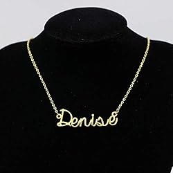 Awegift Personalized Name Necklace 18K Gold Plated
