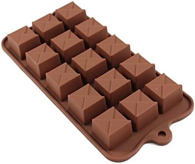 EleWa Silicone Chocolate Making Moulds, 15 Cavities, Brown (Standard Size)