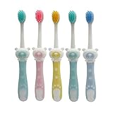 Grace Care Kids Cartoon Toothbrush Children Manual Soft Bristles Teeth Cleaning Oral Care Set Cartoon Random Color（Bear）- 5 Pcs