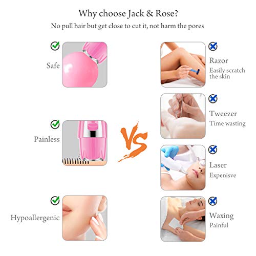 Facial Hair Removal for Women - 4 in 1 Nose Hair Trimmer, Eyebrow Trimmer, Body Shaver and Face Hair Remover for Women/Men Waterproof USB Rechargeable Razor Painless Electric Hair Shaver - Thumbnail 2