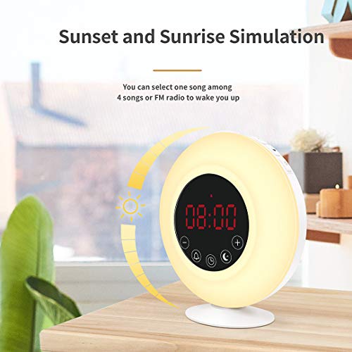 Sunrise Alarm Clock Radio for Kids, AM/FM, Wireless Bluetooth Speaker