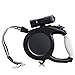 Retractable Dog Leash, PYRUS 8M/26FT Pet Traction Rope Head Dog Collar Training Lead with Detachable Flashlight for Dogs ( Black )