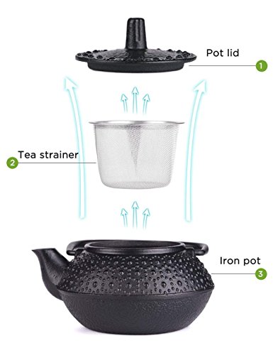 Cast-Iron-Teapot-Sotya-Tetsubin-Japanese-Tea-Kettle-300ml-Black