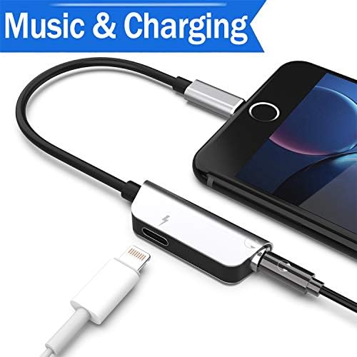 Haedphone Adapter 3.5mm Jack Haedphone Aux Charger Adaptor for iPhone 7/7P 2 in 1 Connector Cable iPhone Earphone Adapter for iPhone 8/8plus Earphone Accessories Earbud Adapter para Celular Accesorio