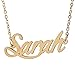 HUAN XUN Gold Color Plated Name Necklace Valentine's Day Gift, Sarah