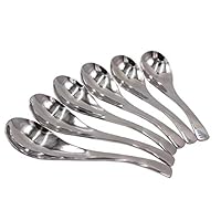 Set of 6-6.5 x1.8 Inches Functional Heavy-Weight Stainless Steel Soup Spoons Table Spoons with Modern Look Excellent Shape (6)