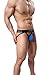 Two Pais of Mens Jockstrap Thongs Underwear (XL, Marina Blue)