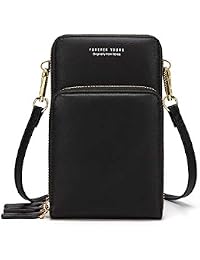 Kingto Cellphone Purse Small Cross body Bag Waterproof Smartphone Wallet Phone Holder for Women (Black)