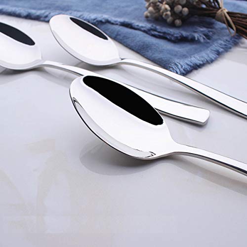 Dinner Spoon Set 12 Piece 18/8 Stainless Steel Silverware Flatware 7.3-inch Table Dessert Spoons Only Service for 12… - Image 6