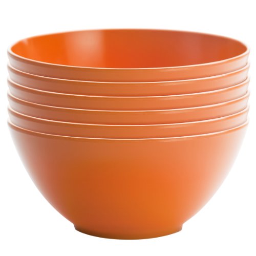 Zak Designs 0550-9412-ISET Ella Soup Bowls, Set, Hex Orange