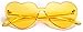 One Piece Heart Shaped Rimless Sunglasses Transparent Candy Color Eyewear(Yellow)