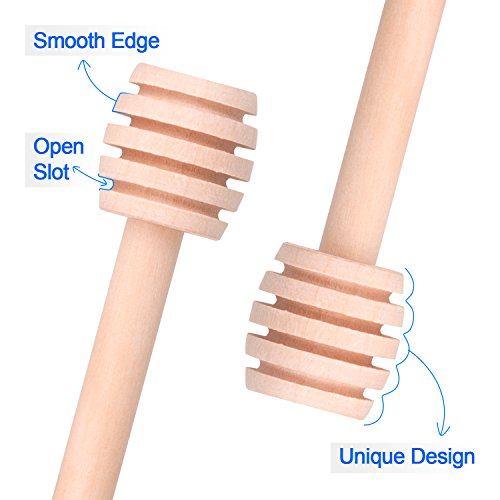 30 PCS Mini Wood Honey Dipper Sticks, 3 Inch Server for Honey Jar Dispense Drizzle Honey