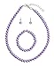 NYFASHION101 Girls' Children's Simulated Pearl Necklace with Stretch Bracelet and Ball Stud Earrings