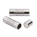 Linsoir Beads 316 Stainless Steel Hole Size 3mm Magnetic Clasp Magnetic Closure Cylinder Shell for Leather Bracelet and Cord 5 Sets