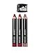 Bobbi Brown Art Lipstick Trio - Electric Pink, Brown Berry, Harlow Red W/Sharpener (Full Size)