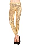 Just One Women's Leggings All Over Sequin Sparkle Party Pants. Get Noticed.