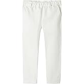 Mud Kingdom Boys Chino Pants School Uniform Cotton Plain Pull On Flat Front Relaxed Skinny 4T-Size 12