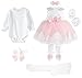 Taffy Baby Girl Newborn Pink Embroidered Princess Pageant Dress Gown 6 Piece Deluxe Set 3-6 Months