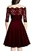Mysmantic Women's Dresses Fashion Half Sleeve Embroidery Lace Dress(S-XL)