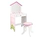 KidKraft Girls Dollhouse Vanity & Stool, White/Pink