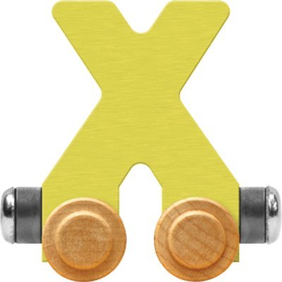 Maple Landmark NameTrain Pastel Letter Car X - Made in USA (Yellow)