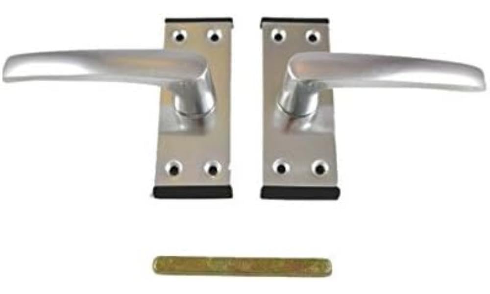 Merriway BH05662 Aluminium Door Handle Latch Set With Black Trim