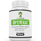 OPTIVASC™ - #1 Supplement For Healthy Blood Circulation - by VitaMonk - The Most Effective Natural Blood Flow Supplement To Support Your Cardiovascular Health - 120 Capsules - Booster Supplements