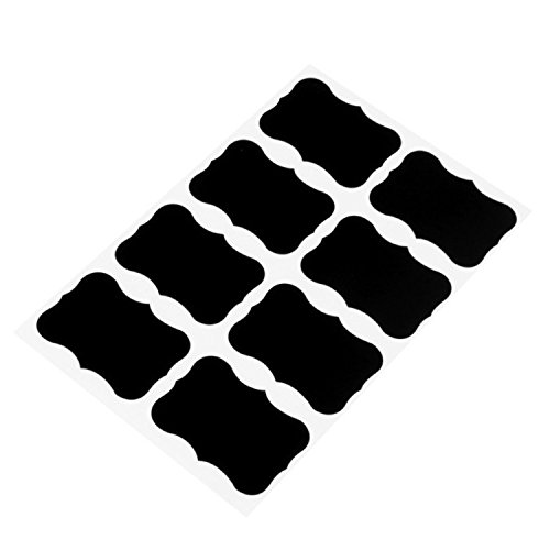 Jar Stickers Label,Hot Sale! Hongxin Lovely Bone Fancy Beard Heart Chalk Board Stickers Black Blackboard Sticker Craft Kitchen Jar Organizer Labels Chalkboard,5 x 3.5cm,80 Pcs/set