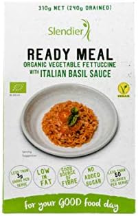 Slendier Organic Ready to Eat Meal with Konjac: Italian Basil, Pack of 6
