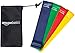 Amazon Basics Exercise & Resistance Rubber Loop Bands with Bag - Set of 4, Blue Green Red Yellow