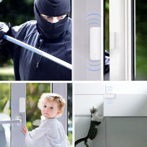 Sone Smart One 2.4GHz WiFi Door Opener Detector - Tuya/Smart Life Door and Window Sensor, Compatible with Alexa and Google Home Via App, Alarm, No Hub - 2 AAA Batteries Not Included
