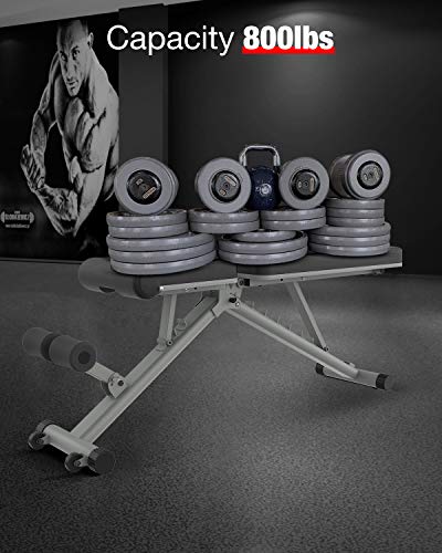 BARWING YouTen 4way Adjustable Bench Full Body Workout Decline/Flat/Incline Bench for Home Gym Gray