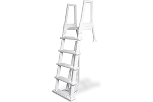 Poolzilla Pool Step Ladder for Above Ground Pools - Deck Mounted Ladder w/Wide Non Skid Platform - for 48’’ to 54’’ in. Above Ground Pools
