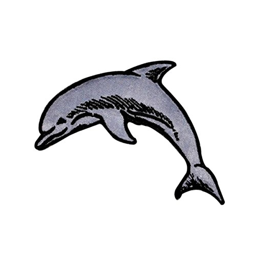 Bottlenose Dolphin Jumping Patch Ocean Beach Zoo Embroidered Iron On Applique