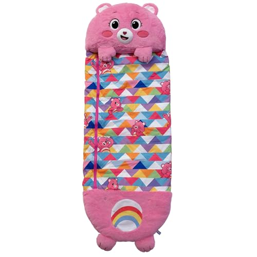 Happy Nappers: Care Bears Sleep Sack Medium - Cheer Bear - 54 x 20, 2-in-1: Plush Character Opens Into Sleeping Bag, Soft Nap & Play Animal, Kids 3+