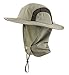 Home Prefer Kids Fishing Hat with Neck Protection Lightweight Mesh Sun Hat Outback Hat with Chin Cord Army Green