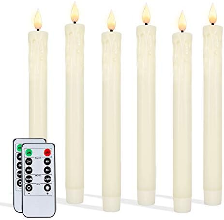 5plots Flameless Flickering Taper Candles