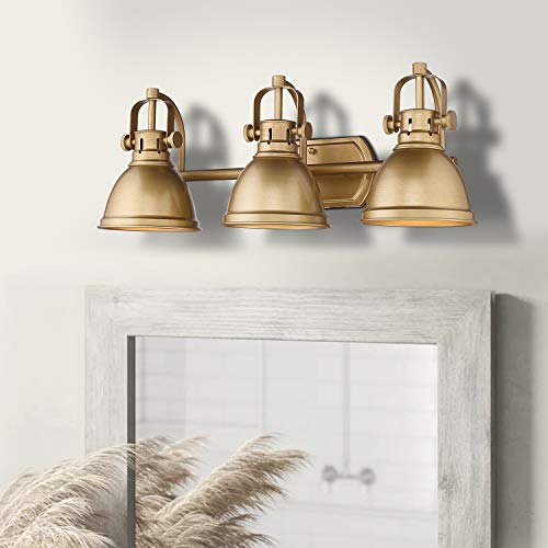 Emliviar 3Light Bathroom Vanity Lights, Antique Gold Finish with Metal